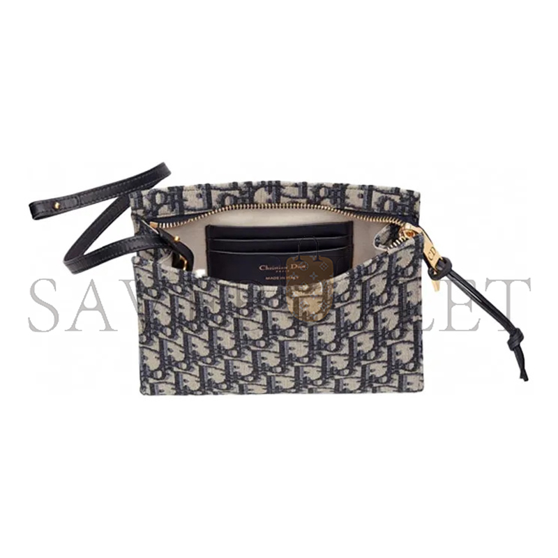 D*or oblique zipped pouch clutch blue s5411ctzq-m928 (19*15*5cm)